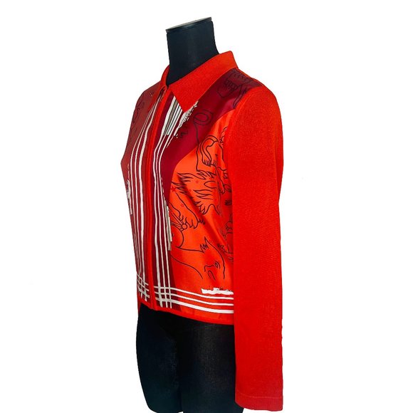 New Hermes Womens Constellation Cardigan Silk Twill & Silk Tricotage EU Size 42 - Picture 9 of 14